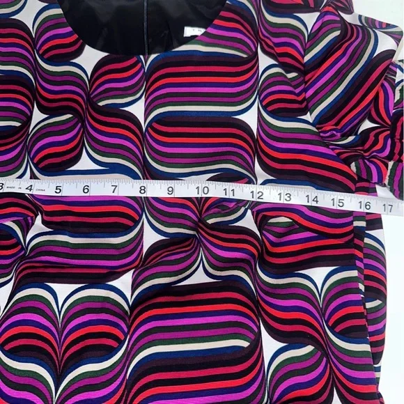 Trina Turk Swirly Art to Wear Dress Darling Bell Sleeve Y2K size 4 - Picture 10 of 12